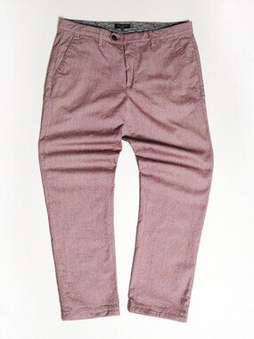 TED BAKER LONDON Men's 34R Muted Red Business Casual Flat Front Trousers Pants